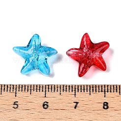 Perles de verre transparentes à peinture de cuisson de couleur dégradée&nbsp;DGLA-N005-09