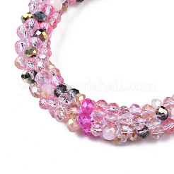 Bracelet extensible au crochet en perles de verre&nbsp;BJEW-T016-09G