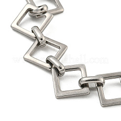 Bracciali con catene a maglie romboidali in acciaio inossidabile 304 anti-ossidazione per uomo e donna&nbsp;BJEW-D042-03P