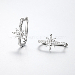 Boucles d'oreilles créoles en argent sterling pavé de moissanite pour femme&nbsp;VF8050