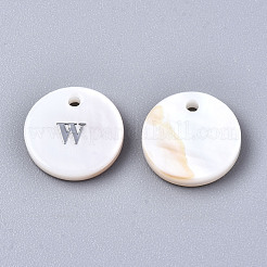 Pendentifs de coquillages d'eau douce naturelle&nbsp;SHEL-Q018-01A-W-P