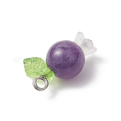 5 pendentif rond en améthyste naturelle&nbsp;PALLOY-JF03962-01