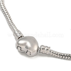 2.5 mm runde Schlangenkettenarmbänder aus Messing mit Herzform im europäischen Stil zur Schmuckherstellung&nbsp;BJEW-B106-17P