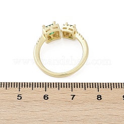 Micro cuivres ouvrent zircone cubique anneaux de manchette&nbsp;RJEW-S400-17B-G