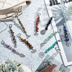 Decorazioni pendenti con perline con chip di pietre preziose&nbsp;HJEW-NB0001-69