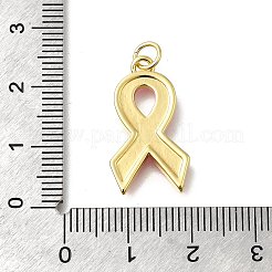 Oktober Brustkrebs rosa Bewusstseinsband Messing Emaille Anhänger&nbsp;KK-S517-04F-G
