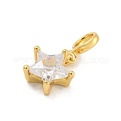 Dijes de circonita cúbica micro pavé de latón bañado en estrella&nbsp;KK-G513-21G