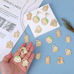 25pcs 5 pendentifs en émail en alliage de zinc de style&nbsp;ENAM-SZ0004-33