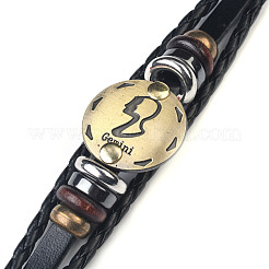 Bracciali multi-filo a tre fili in pelle intrecciata&nbsp;BJEW-L616-20C