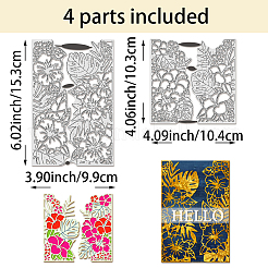 Stencil per fustelle in acciaio al carbonio per fiori e piante&nbsp;DIY-WH0309-3424