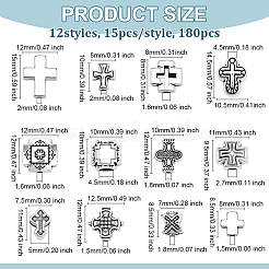 180pcs 12 Arten tibetanische Legierungsperlen&nbsp;TIBEB-ME0001-10