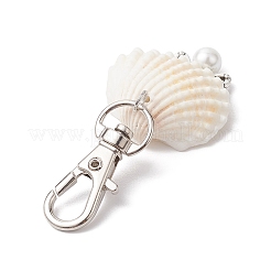 Decorazioni pendenti in lega di angeli e conchiglie naturali&nbsp;HJEW-JM02016-03
