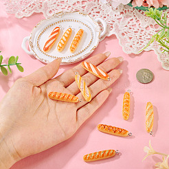 Ensemble de 10 pendentif miniature en résine représentant des aliments pour le petit-déjeuner&nbsp;FIND-TA0008-32