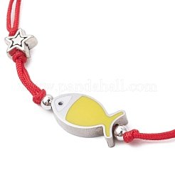 Pulseras de cuentas trenzadas de nailon para mujeres y hombres.&nbsp;BJEW-JB11312-02