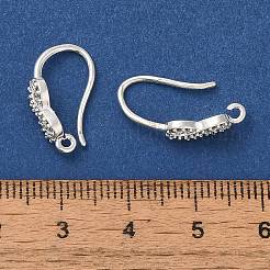 Ganchos para pendientes con revestimiento de latón y micro pavé de circonitas cúbicas transparentes&nbsp;KK-A231-03S