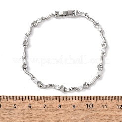 Messing-Gliederkettenarmbänder mit Mikropflaster und klarem Zirkonia für Damen&nbsp;BJEW-D387-02P