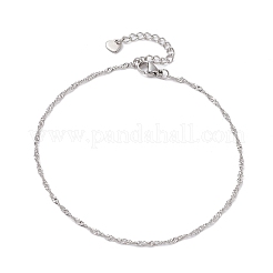 Fußkettchen aus Singapur-Kette aus 304 Edelstahl&nbsp;AJEW-AN00644-02