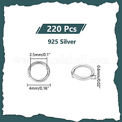 220 Stück 925 offene Biegeringe aus Sterlingsilber&nbsp;STER-PH0001-49