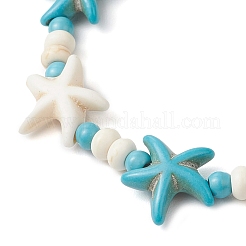 Perline turchese sintetico Elasticizzato bracciali&nbsp;BJEW-JB12018-02