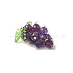 Ciondoli di frutta con perline rotonde fatte a mano in ametista naturale&nbsp;PALLOY-MZ00791-02