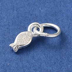 925 Fischanhänger aus Sterlingsilber mit Biegeringen.&nbsp;STER-H118-09S