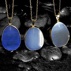 Agate naturelle pendentifs ovales&nbsp;NJEW-BB00057-01