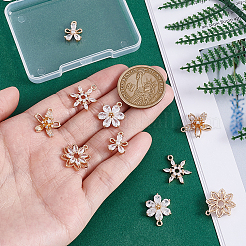 10 pièces 5 styles en laiton micro pavé pendentifs en zircone cubique claire&nbsp;KK-PH0012-85