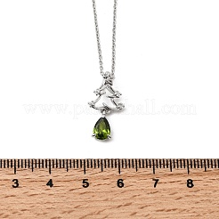Weihnachtsschneeflocke Messing Micro Pave Zirkonia Anhänger Halsketten&nbsp;NJEW-L468-01P-B01