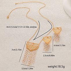 Elegante set di orecchini e collane in ottone micro pavé e zirconi cubici in stile mediorientale per donna&nbsp;XY2551