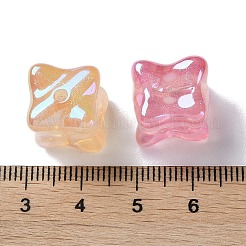 Perles acryliques transparentes à placage irisé arc-en-ciel lumineux&nbsp;PACR-C007-02
