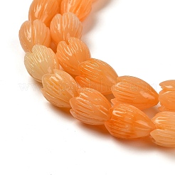 Fili di perline intagliate tinte con conchiglia sintetica&nbsp;SHEL-K007-08B-03
