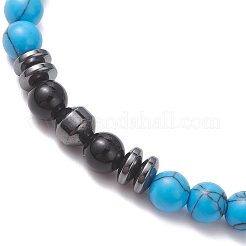 Pulseras elásticas con cuentas de ónix negro natural&nbsp;BJEW-JB13437
