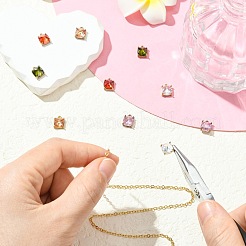 10 Stück 5 Farben Messing Micro Pave Zirkonia Anhänger&nbsp;KK-CJ0003-71