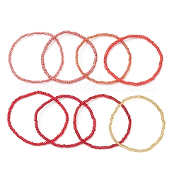 8 pz braccialetti elastici con perline di vetro per donna&nbsp;BJEW-MZ00268