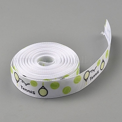 Cinta de grosgrain de poliéster con estampado de tenis de 5 yarda&nbsp;OCOR-WH0085-64C
