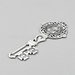Tibétain en alliage de zinc de style gros pendentifs&nbsp;FIND-WH0139-675AS