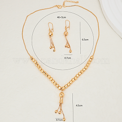 Eleganti orecchini pendenti con nappe in ottone vintage e set di collane con ciondolo per donna&nbsp;MN4192