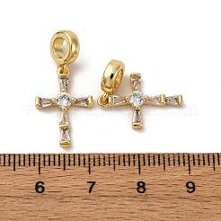 Europäische Anhänger mit klarem Zirkonia in Pavé-Fassung aus Messing&nbsp;KK-P308-26G