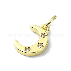Mondmotiv Messing Micro Pave klare Zirkonia Charms&nbsp;KK-H475-57G-08