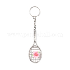 Llaveros de raqueta de tenis y hierro con forma de flor&nbsp;KEYC-JKC01443