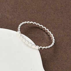 925 anello da donna con perline piatte in argento sterling&nbsp;RJEW-NH0002-01A-S
