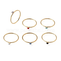Anelli da donna in acciaio inossidabile 304 con strass&nbsp;SA-CBAB767-26B-G