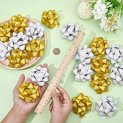 20 boule de fleur en poudre pailletée en plastique de 2 couleurs pour décoration de fête&nbsp;AJEW-FG0005-69