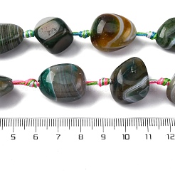 Chapelets de perles en agate à rayures naturelles/agates à bandes&nbsp;G-S381-01A