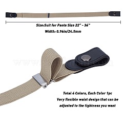 4 Stück 4 Stil Unisex verstellbar ohne Schnalle Kunstleder elastischer Hüftgurt&nbsp;AJEW-GF0003-27A