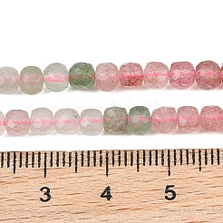 Perles de quartz fraise naturel rouge et vert à dégradé de couleurs&nbsp;GG-NH0007-C02-01