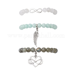 3 Stück Glieder- und Charm-Armbänder aus Legierung&nbsp;BJEW-JB12718