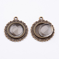 Supports de cabochon en alliage de style tibétain&nbsp;DIY-X0270-02AB-NR