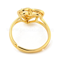 Bagues réglables en laiton pour femmes&nbsp;RJEW-I105-01G-O