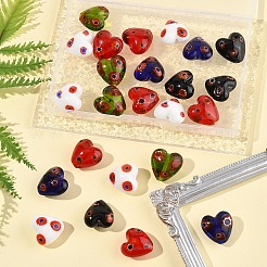 24pcs 5 Farben handgemachte Millefiori Glasperlen&nbsp;LAMP-FS0001-36
